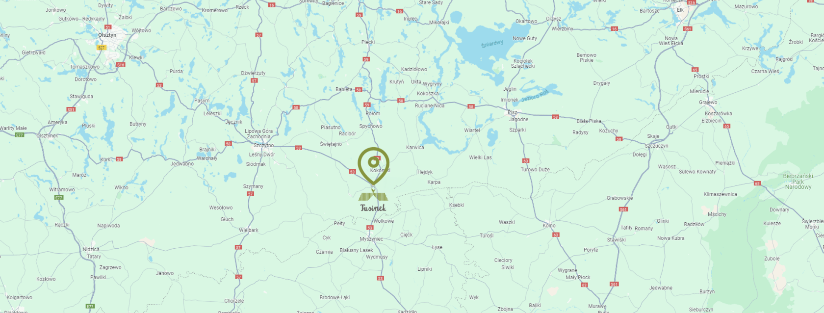 mapa dojazdu do Tusinka